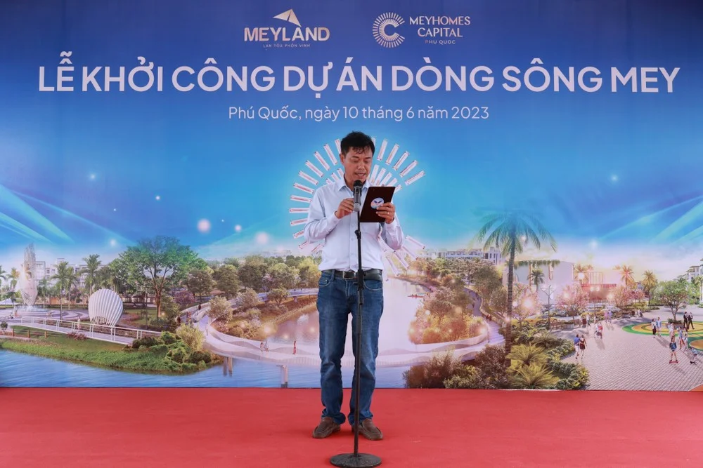 Đại diện chủ đầu tư Tân Á Đại Thành – Meyland phát biểu tại sự kiện