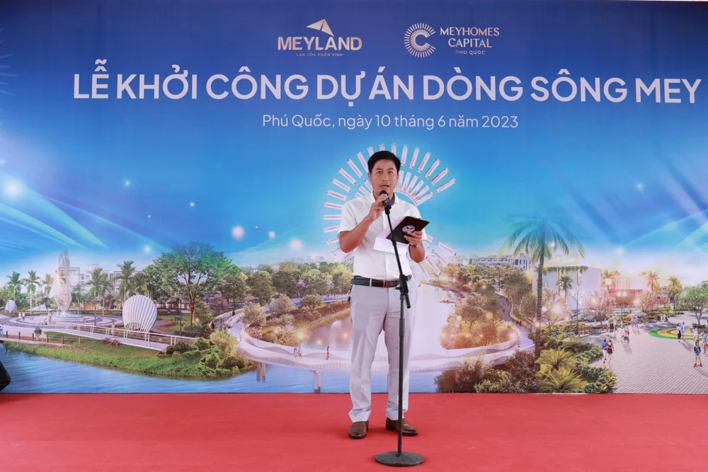Đại diện đơn vị xây dựng Tascon phát biểu tại buổi lễ